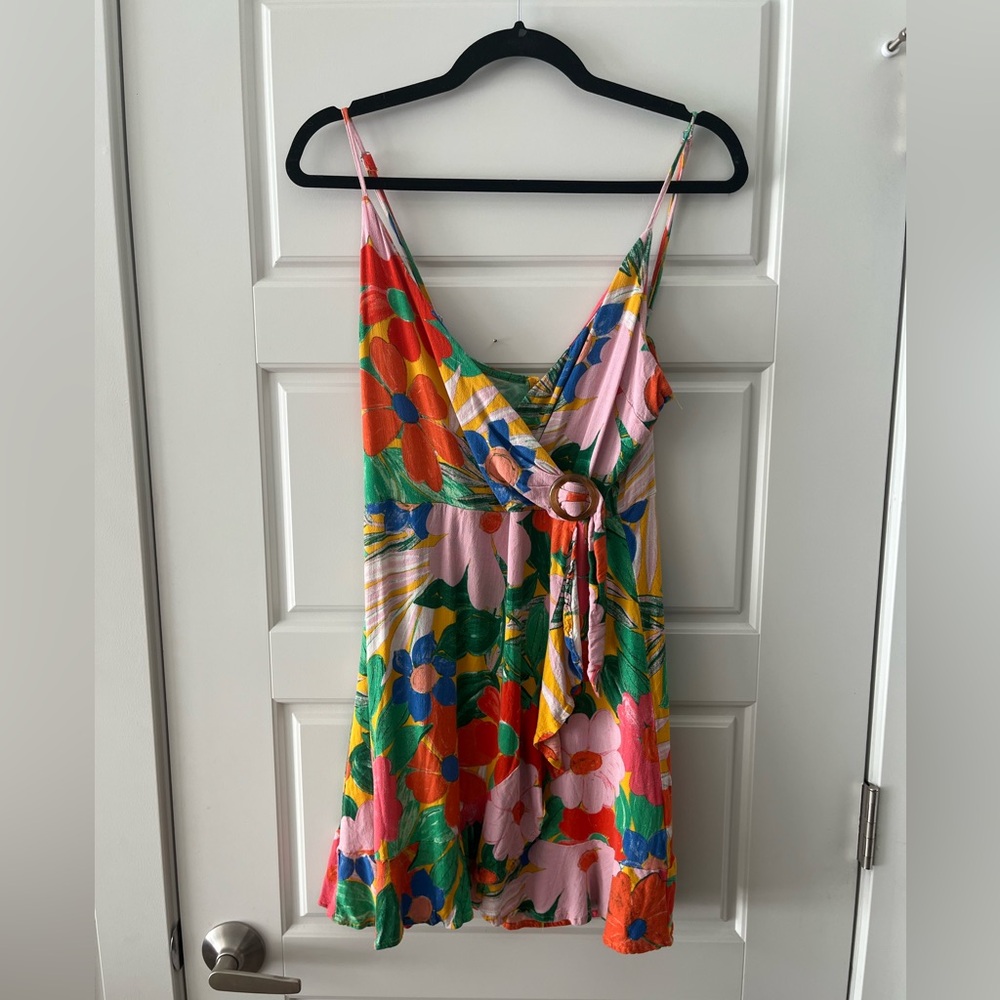 Colorful Floral Mini Dress M